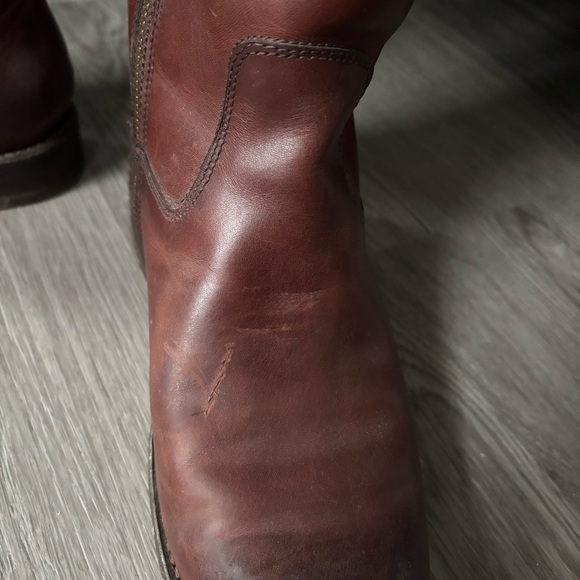 FRYE | Women's Jayden Button Tall Knee High Leather Riding Boot Red Brown 6.5B - Picture 8 of 14